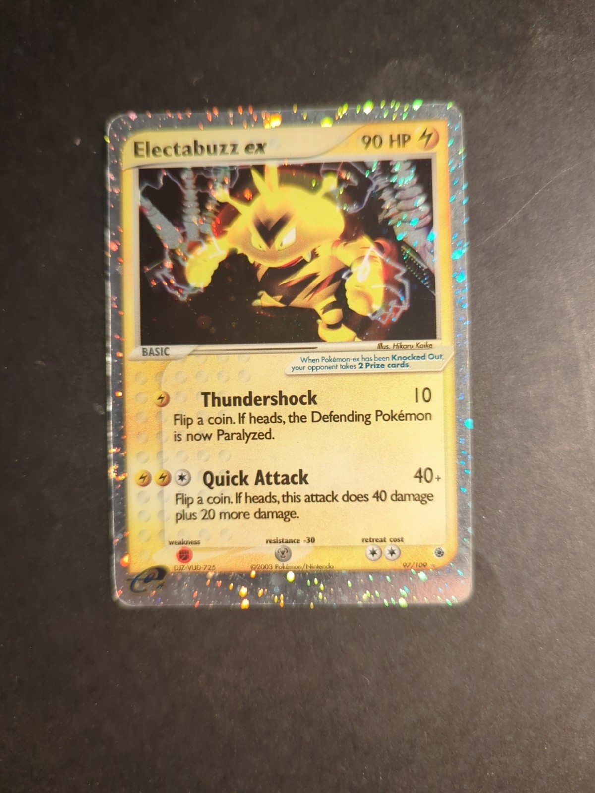 Pokémon TCG Electabuzz ex EX Ruby and Sapphire 97/109 Holo Ultra Rare MP