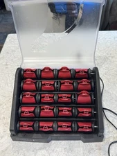 Remington H9096 Studio Silk Ceramic Heated Clip Setter 20-Count Hair Roller Red