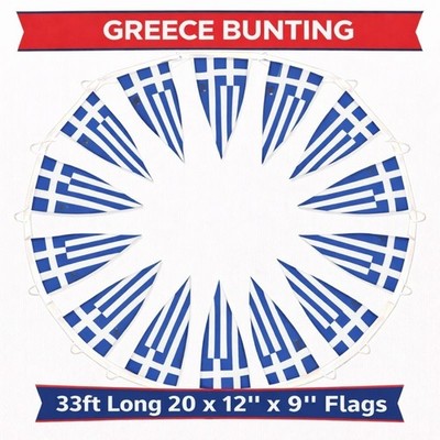 10 Meter 20 XL Fahnen Griechenland griechische Wimpelkette ΣΗΜΑΊΑ ΤΗΣ ΕΛΛΆΔΑΣ schnelle Lieferung