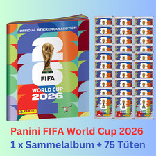 Panini FIFA World Cup 2026 WM 26 - Sammelalbum + 75 T&uuml;ten (= 525 Sticker) - NEU