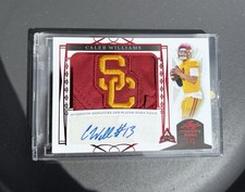 2022 LEAF TRINITY CALEB WILLIAMS ROOKIE Logo Patch AUTO /5 USC Bears 3/5