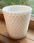 Vintage Hobnail White Milk Glass Toothpick Holder/ Votive Candle 2.5 inches tall