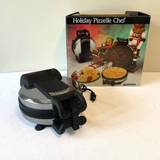 Vitantonio Holiday Pizzelle Chef Maker 1225 Christmas Tested Working In Box