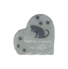 Pavilion Home Is Where The Cat Is 6" Heart Garden Memorial Stone Pet Loss Gift