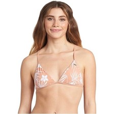 NWT Roxy Women's Printed Beach Classics Fixed Triangle Bikini Top SMALL