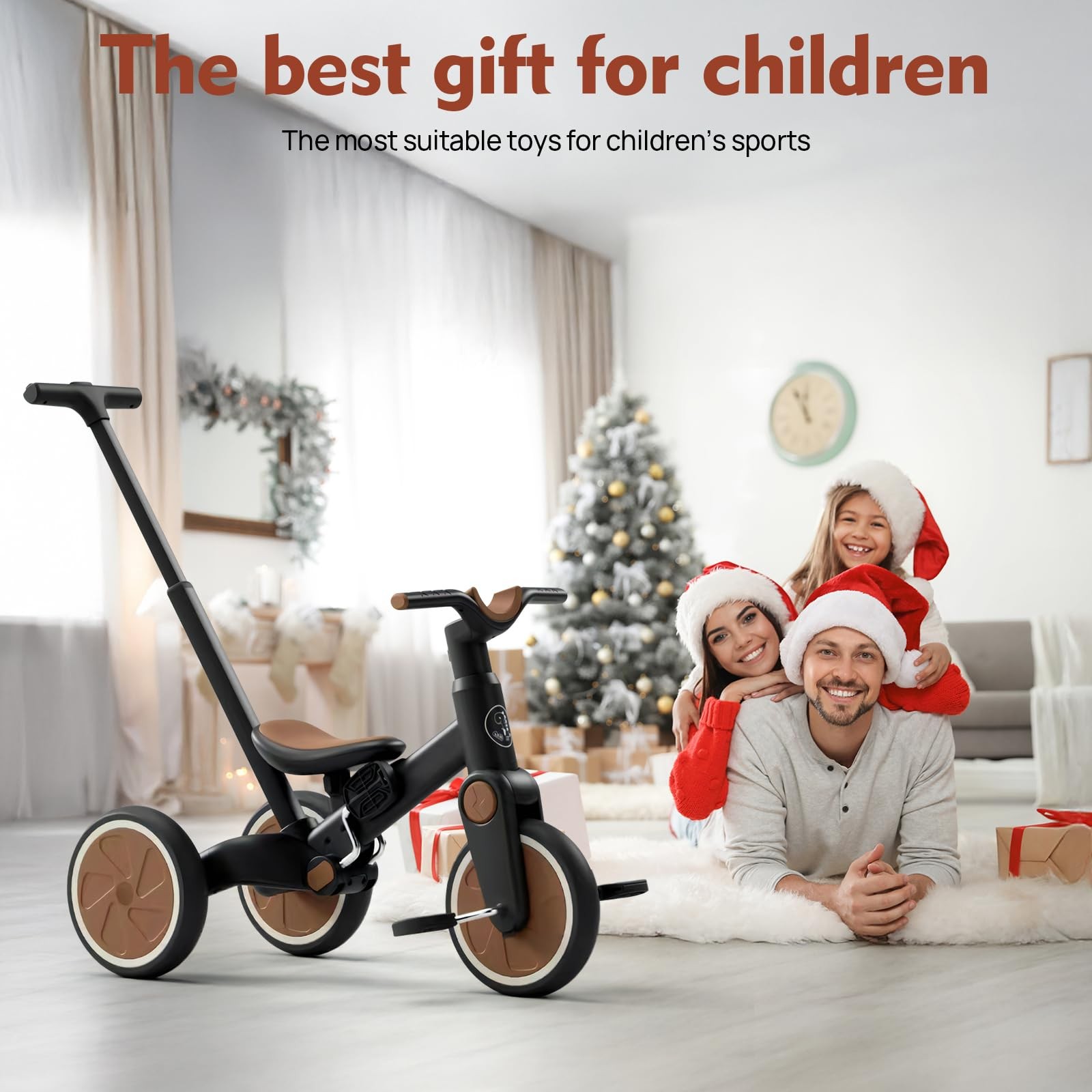 Tricycle for Toddlers 1-3 Year Olds, 5 in 1 Balance Bike with Removable Pedal... thumbnail 6