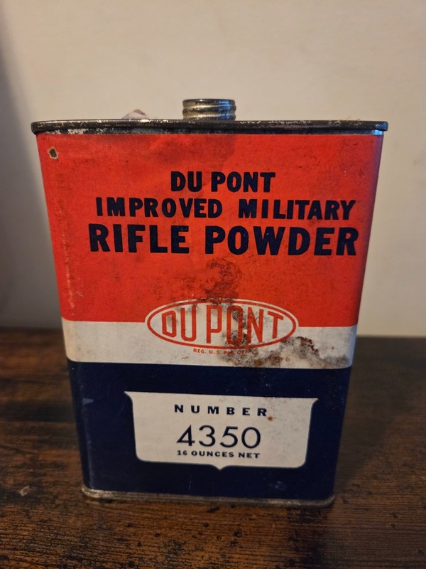 Vintage DuPont 4350 Improved Military Rifle (IMR) Empty Powder Tin