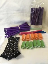 Lot of 46 Hair Rollers -34 Conair SpiralCurl Foam-11 Foam Clip Rollers-3Velcro
