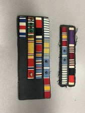 2x Original Ww2 Korean War Ribbon Breast Bars Medals Uniform Insignia Patch