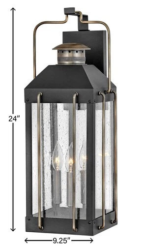 Hinkley Fitzgerald 24"H Textured Black Outdoor Wall Light - Picture 5 of 9