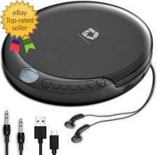 CD Player Portable with 60 Second anti Skip Stereo Earbuds