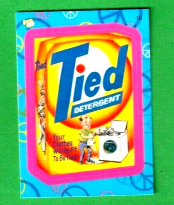 2008 Wacky Packages Flashback1 {FB1} Pink Border ''TIED DETERGENT'' #10 Sticker