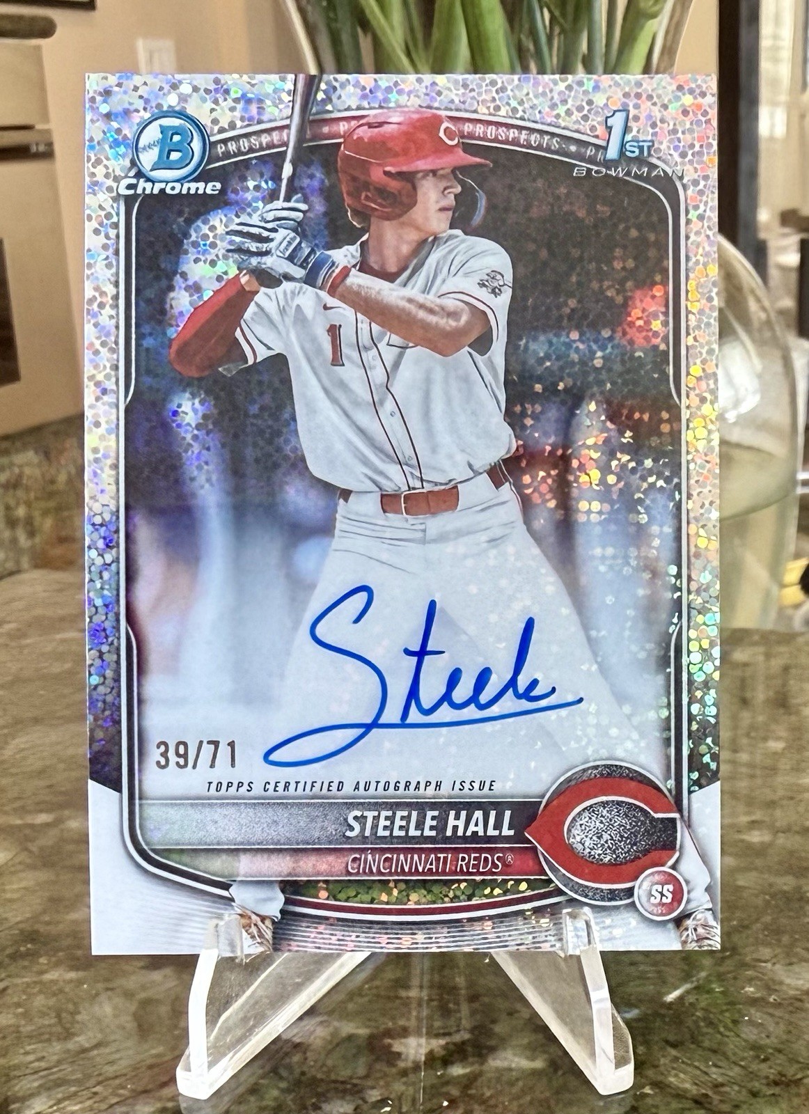 2025 Bowman Draft Chrome Prospect Autographs Steele Hall Sparkle Refractor /71💎