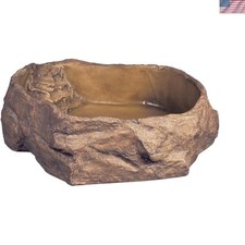 X-Large Natural Rock Finish Water Dish for Reptiles - Safe  Elegant Design