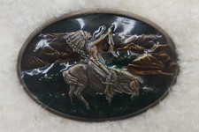 Vintage Belt Buckle "1977" Bergamot Brass Works - Chief Joseph Native American