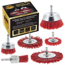 Dura-Gold 6 Piece Abrasive Filament Nylon Bristle Cup Brush 2.5 inches, Red