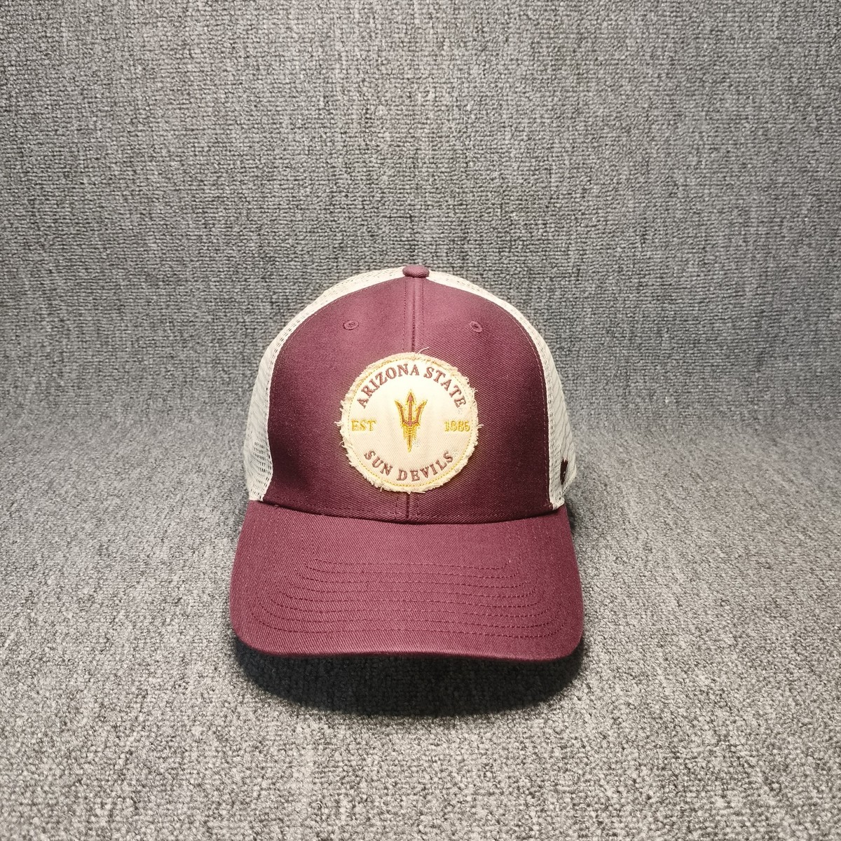 47 Brand Arizona State Sun Devils Trucker Hat Snapback Maroon Beige Cap