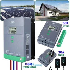 5200W 12/24/36/48V 30A~100A MPPT Solar Charge Controller Panel Battery Regulator