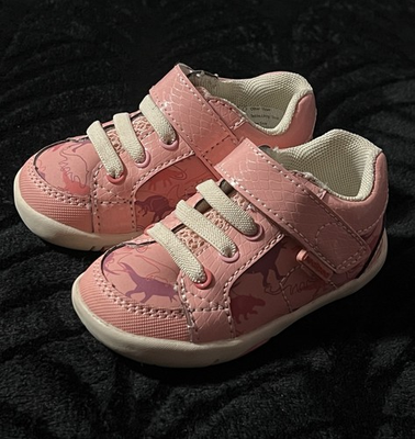 #ad Pediped Grip ‘n’ Go Dani Pink Dinosaur Toddler Shoes EU20 US 5 $19.99
