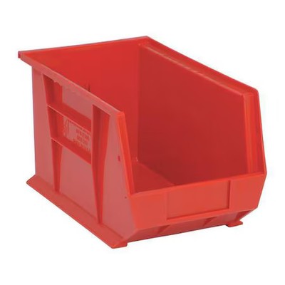 Quantum Storage Systems Qus242rd Hang & Stack Storage Bin, Polypropylene, Red,