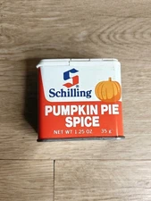 VTG Schilling Pumpkin Pie Spice Metal Tin 1.25 OZ Fall