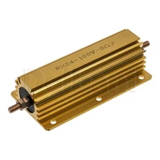 100 W 8 ohm High Power Wirewound Resistor Gold Aluminum Housing 5.5x2x1 in