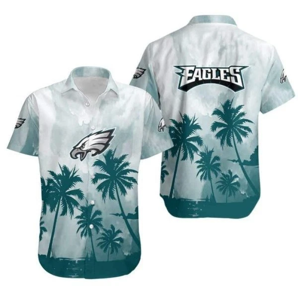 Philadelphia Eagles Hawaiian Shirt Coconut Trees