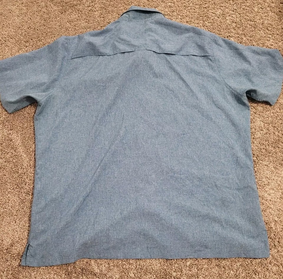 Croft And Borrow Quick Dry Shirt Mens 2XL Blue Vented Fishing Short