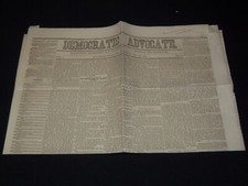 1852 DECEMBER 23 DEMOCRATIC ADVOCATE NEWSPAPER - PRES. PIERCE - MAINE - NP 2152K 1852 DECEMBER 23 DEMOCRATIC ADVOCATE NEWSPAPER - PRES. PIERCE - MAINE - NP 2152K
