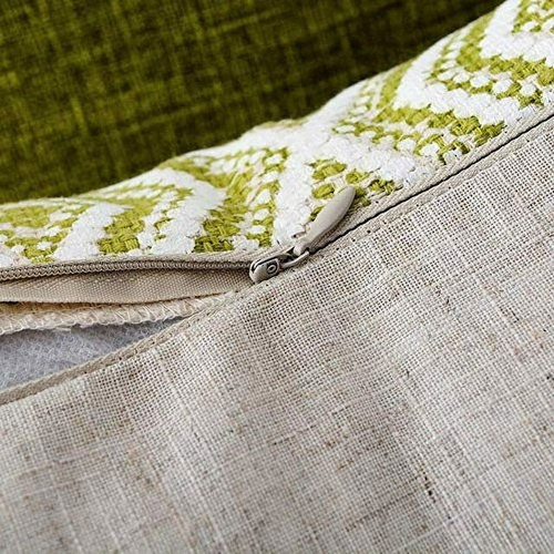 HPUK Decorative Throw Pillow Covers Set of 4 Geometric 17"x17" inches GREEN - Picture 6 of 7
