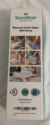 SousBear Sous Vide Kit Bags with Vacuum Pump 30 Pack Variety - Picture 3 of 4