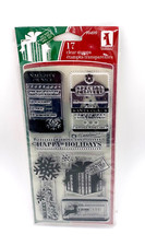 Inkadinkado 17 Clear Ink Stamps Christmas Tags  Wishes Set 99499 - NEW