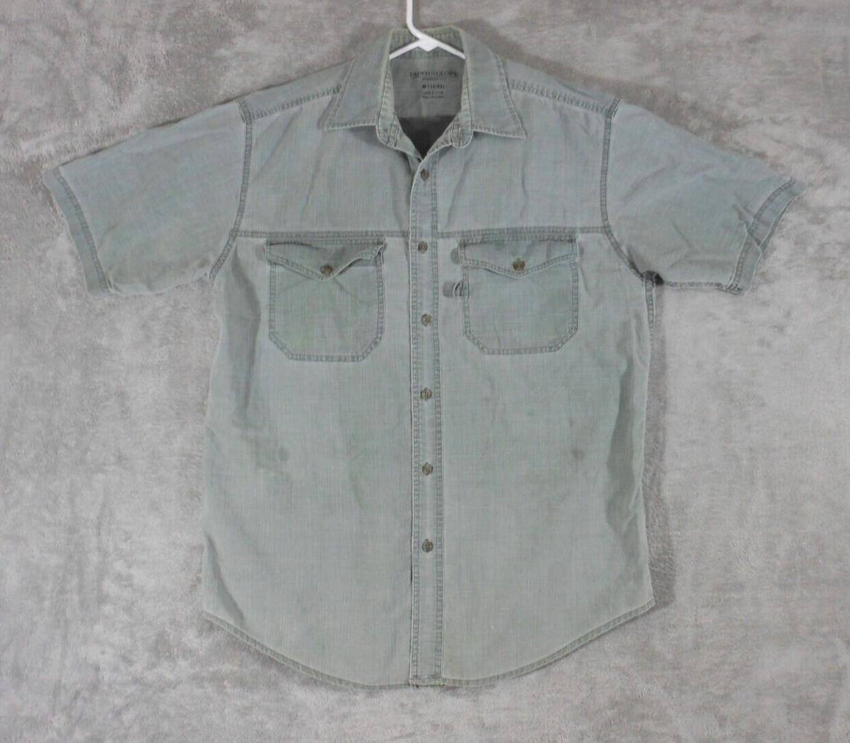 Faded Glory Shirt Chambray Men's Medium Button Up Short Sleeve
