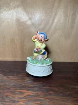 Vintage Schmid Disney Dopey 50th Anniversary Snow White Music Figurine