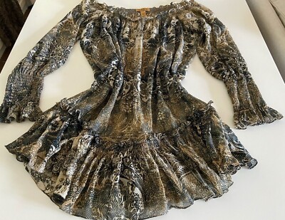 Roberto Cavalli at H&M off shoulder dress silk dress EUR 34 size US 4