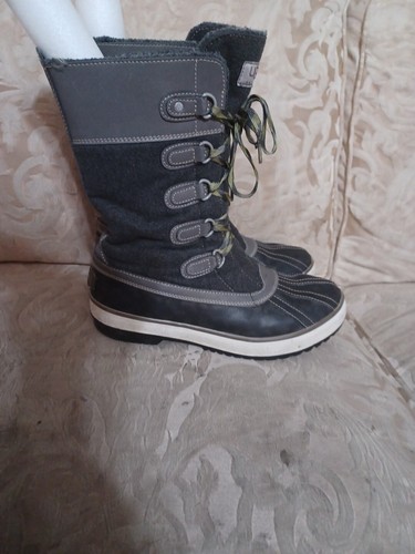 Women’s UGG Australia Boots Size 8 Gray Leather/textile Upper Lace Up Comfort - Picture 4 of 19