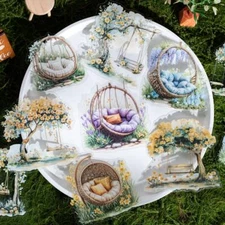 Flower Trees Swing Stickers Large Size Sticker Bullet Journals Planner Supplies