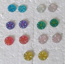Children's Super Sparkle Party Stud Earrings 7 Beautiful Colors U-pick