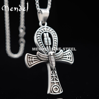 Hip Hop Iced Out Collana Con Pennte A Croce Ankh 4mm Catena Da Tennis Micro Pavimenta Pietre - Foto 12