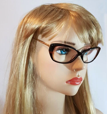 Lunettes de vue Christian Lacroix marron doré monture rectangulaire œil de ch... - Photo 1/4
