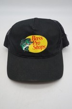 Bass Pro Shops Snapback Hat Cap Black Logo Mesh Outdoor Fishing Youth Boys