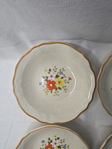 Vintage 1960's Salem Stoneware Bowls set of 6 Floral - Picture 2 of 16