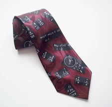 Steven Harris Men's Math Themed Tie Burgundy & Black NWOT