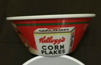 One - RED Kellogg's Corn Flakes/Santa Cereal Bowl Large-Dishwasher Safe