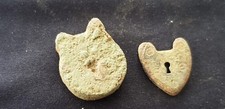 Two tiny very rare post medieval padlock parts as photos, uncleaned con. L440