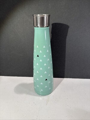 S'ip by S'well Insulated 15 OZ Water Bottle Green w/Triangles