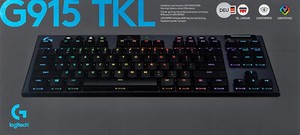 Logitech G915 TKL Linear Kabellose Gaming-Tastatur, Deutsch (Qwertz) - Carbon