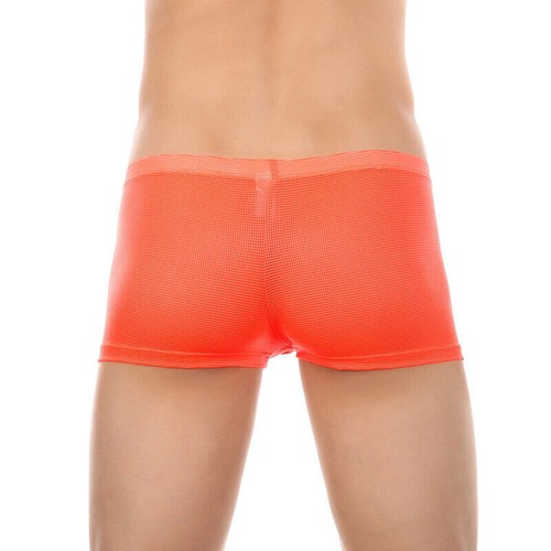 Men's Mesh Underwear Boxer Sexy Sheer Underpants Side Open Crotch Pouch Trunks - Picture 17 of 40