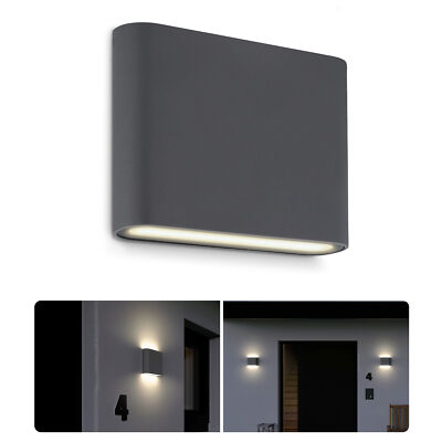 TWEO LED Wandleuchte Up Down anthrazit IP54 warmweiß 230V