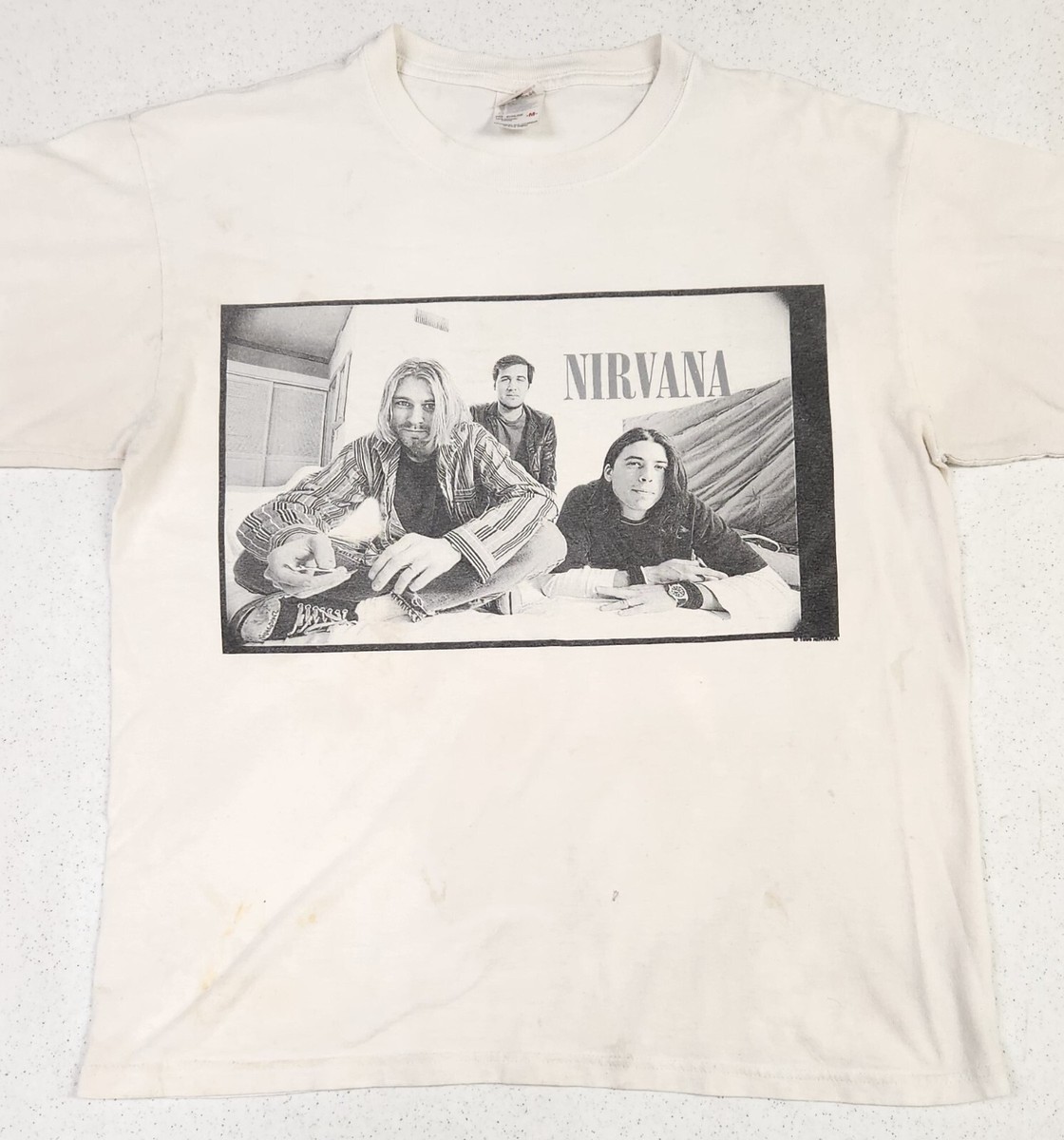 Vintage Nirvana Original White Anvil Tshirt Medium Grunge Band